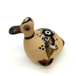 Vintage Tonala Mexican Pottery 6" Stoneware Duck